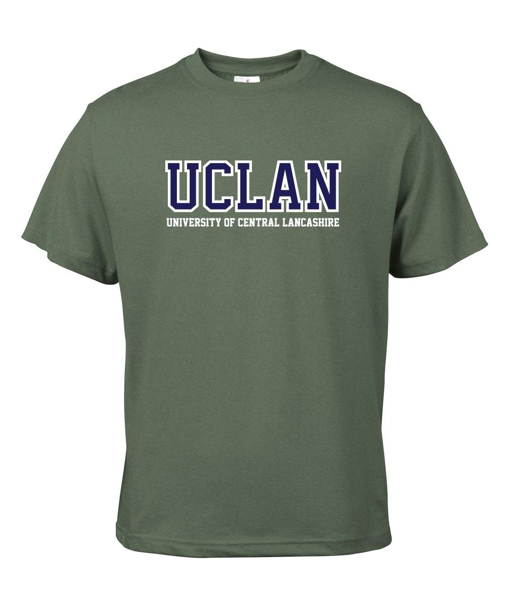 Olive Green UCLan Logo Tshirt